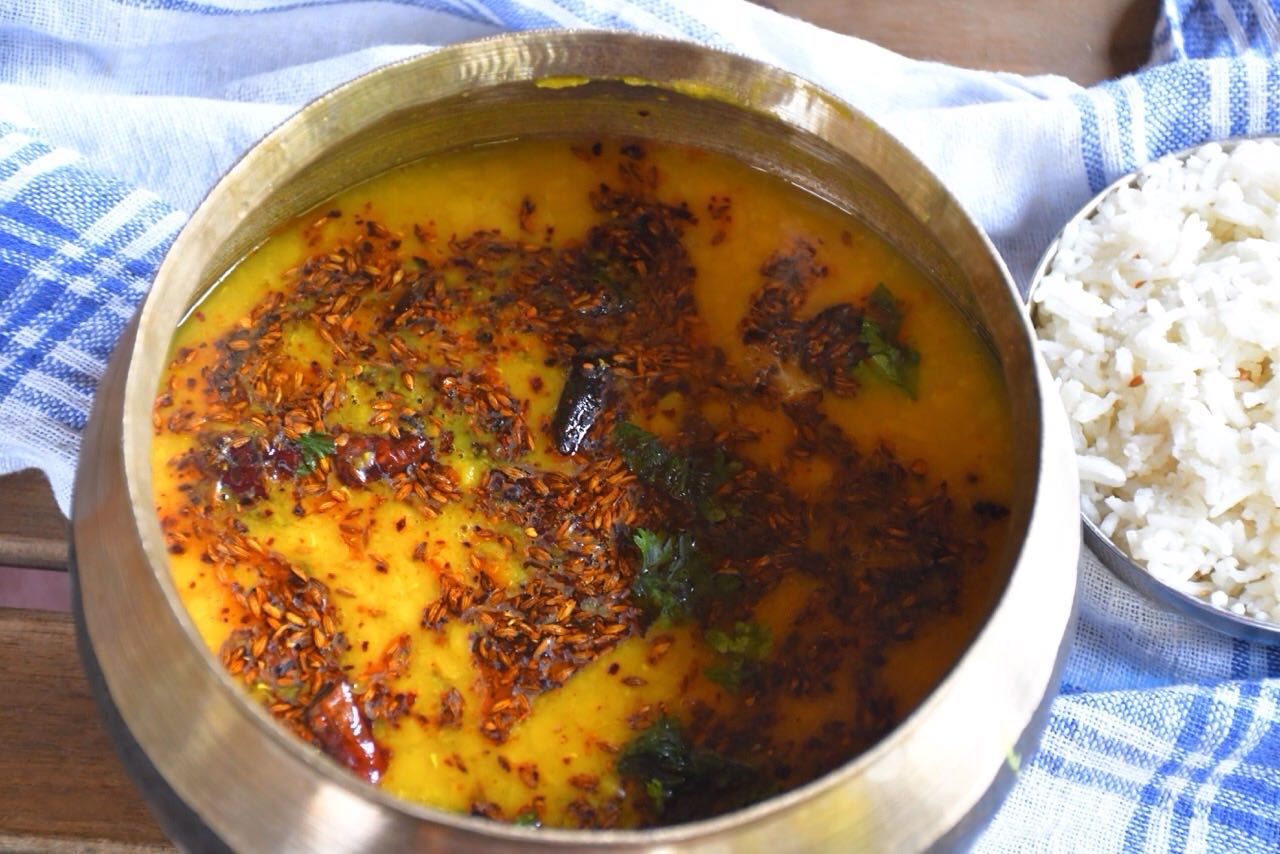 Toor Dal is very tasty and is popular in the U.P. Always go with rice or roti but dal chawal is very popular in india#dal#chawal#rich#tastey#recipeon👇
Ingredients
Serves : 2
1 cup Toor Dal
2 cups water
½ tsp turmeric powder
1 tsp coriander powder
1 tsp red chilli powder or to taste
2 tsp salt or to taste
1 tsp cumin seed
Pinch of hing
1 dry whole red chilli
1 tbsp ghee 1 tsp Coriander leaves (for garnish)
1 small Onion and 1 tomato cut small size and rost on the pan with ghee and add in the daal(optional)
Method:
First, rinse the Daal 3 times, or until the water is clear rather than white.
Next, take the cooker and pour 2 cups of water in it. After that, pour the dal in the cooker.
Add the salt and haldi.over the lid, and set the cooker on the gas at medium heat until you hear 3 whistles.Close the cooker and set it on the side until the whistling stops.
Next, take a frypan and pour the oil in it. When the oil is warm, add the cumin seeds and hing.
When the cumin seeds start crackling, take the fry pan off the gas and add red chilli and coriander powder with whole red chilli.. Put the mixture into the dal, and your dish is ready!
Garnish the dal with coriander leaves, and enjoy with rice or naan.
