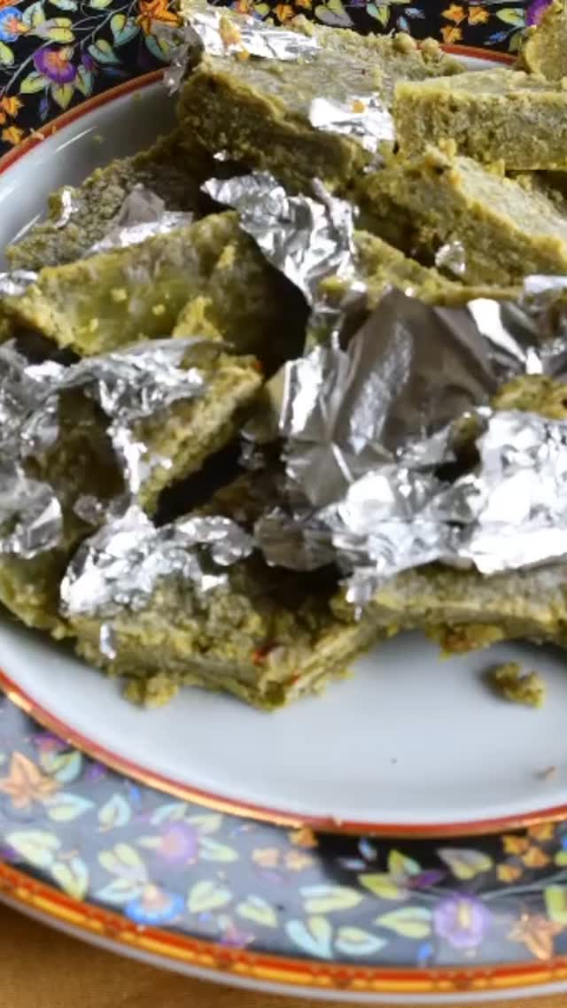 #paanbrfi#sweet#indian sweet# Amazing this sweet dish! It is a little different but I am sure you will like it.  It’s very refreshing, and tastes like heaven!

INGREDIENTS 

1 cup khoya
1/2  cup paneer
¼ cup sugar 
2 tbsp Butter or ghee or as required
1 tbsp  cardamom powder 
Few thread saffron 
Silver varak 
crushed almonds (optional)
3 paan leaves (betel leaves) 

METHOD 
First, take a tray and spread the butter.
Add paan leaves in the blender and grind till crushed. Add khoya &  paneer and run blender till it makes a uniform thick paste (1 -2 minutes)
Add cardamom powder and saffron. 
Take a fry pan and add the ghee and put the burner on the slow heat. Add khoya, paneer mixer and stir with ghee for about 4 to 5 minutes.
Transfer the mixer to the tray and spread. 
 Now spread the chandi varak or (almond).
Set the barfi for 4 to 5 hours or overnight.
 Cut into rhombus shaped pieces.
Serve any time
Enjoy!