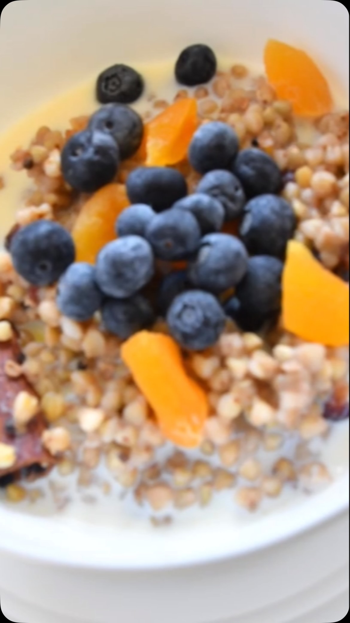 #This recipe provides a great kick start in the morning time or any other time. It has no oil nor much carbs, so it’s good for your health as well and more over during the fasting time (like Navratri) is a very delicious recipe. 
#vartrecipe😘😘😘😘😘😍😍😍😍 #recipe #duragamaa❤️ 
INGREDIENTS
Serves: 4

1 ¼ whole buckwheat (kuttu)
⅓ cup dried fruit (prunes, pear, cranberry and apricots) or whatever you have - coarsely chopped
1 tsp grated fresh ginger
2 - 3 cinnamon sticks
1 tsp cardamom seeds 
½ tsp vanilla extract 
A pinch of sea salt
Fresh blueberries for garnish
 ½ cup milk (any milk is fine)
Sugar (optional)
	
  METHOD 

First, rinse the buckwheat in running water. 
Add to a medium saucepan with 2 ½ cups water, dried fruit, spices, vanilla, and sea salt.
Wait until it boils, then simmer heat. 
Gently simmer for about 20 minutes, stirring often.
When the water is absorbed, the porridge should be tender. 
Now, close the lid for about 2 to 4 minutes.
Take a big bowl and add the buckwheat then pour in the milk .
Now garnish with fruits.
Serve hot or at room temperature.
Enjoy!