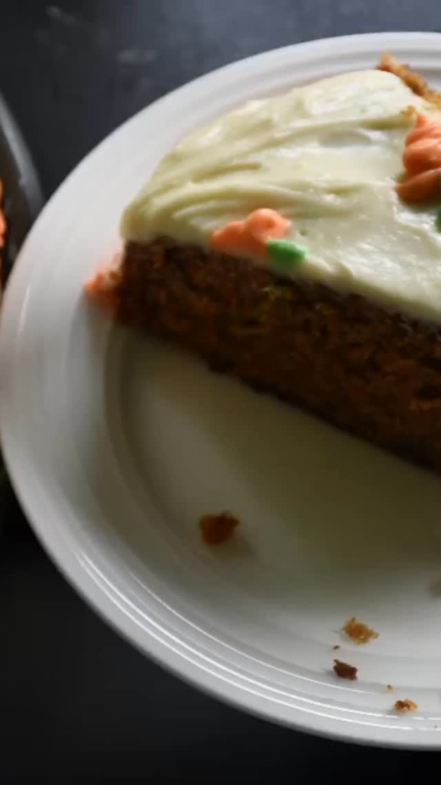 #I’ve tried many carrot cakes, and this is my favorite recipe and truly the best carrot cake. With the spice flavor, extra moist crumb, cream cheese frosting and crunch of toasted pecans, it is really delicious#carrot cake#recipe#dessert#cakerecıpe 

Try this mouthwatering recipe. 
Ingredients:
Makes: 9-inch cake
2 cups all purpose flour and more for dusting
2 tsp baking soda
2 tsp baking powder
2 tsp cinnamon powder
½ tsp salt
½ tsp allspice
4 large eggs
¾ cup canola oil
¾ cup granulated sugar
1 cup brown sugar
½ cup buttermilk
3 cups grated carrots 
For frosting:
1 pound cream cheese - at room temperature
6 tbsp butter at room temperature
1 ¼ cup confectioners sugar
1 ½ tsp vanilla extract
Method:
Preheat the oven to 350F. Take a 9 inch cake pan and spread flour in the pan and keep aside.In a bowl mix flour, baking soda, baking powder, cinnamon powder, salt and allspice.
In another bowl, mix eggs, oil, sugar, brown sugar and buttermilk.
Add the flour mixture to the egg mixture and add the carrots. Blend and pour in the baking pan and put in the oven.
Bake for about 40 minutes or until a toothpick inserted into the center comes out clean.
Let cool for 15 minutes. 
Frosting recipe:
Take a large bowl and beat cream cheese and butter till smooth using an electric mixer set on medium high speed.
Reduce the speed to low, add sugar and vanilla, and beat again until smooth. 
Bring to room temperature before using.

Frost the cake, then put in the fridge for about 4 to 6 hours before serving.
Enjoy!