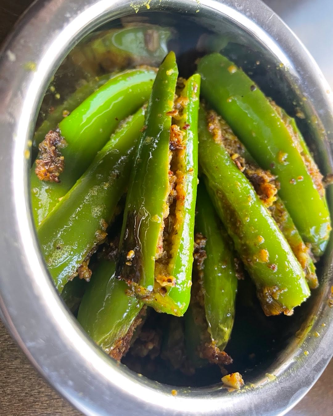 #stuff-green chili #besan#spice#it’s super good with paratha or roti.