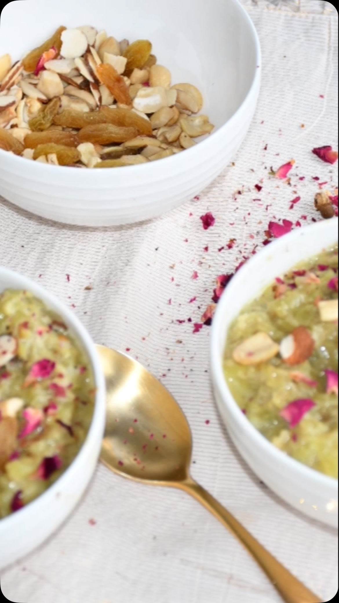 #laukihalwa😋 halwa#recipe #Lauki ka halwa (bottle gourd/ opo squash pudding), also known as doodhi ka halwa is a very delightful and simple to make Indian dessert. Many people do not like the taste of lauki,  but the taste of lauki halwa is absolutely delicious. Moreover, lauki is a very nutritious vegetable.  This halwa can be easily made as a sweet dish on any day or during Hindu fasting days.

Ingredients 
Serves 4
1 medium size lauki (opo squash) 
2 cup whole milk 
⅓ cup khoya 
⅓ cup sugar (or to taste)
2 tbsp ghee 
Few saffron flakes
1 tsp cardamom powder
Pistachio, cashew, and almond - finely chopped (for garnish)

Method 
Peel and grate the lauki, cut into four lengthwise, remove the center with seeds, grate and squeeze out water. Keep aside.
Add saffron to 2 tbsp milk in a cup and keep aside.
Heat ghee in a frying pan on medium heat, add grated lauki, mix and stir for about 5 minutes. 
Add milk and saffron milk. Keep stirring till the mixture acquires a thick consistency (about 8 minutes). 
Add khoya and cardamom powder, mix again for about a minute. 
Lastly add sugar, stir everything very well for another minute.  Close the heat. Garnish with pistachio, cashew, and almond . 
Cover the lid for about 2 to 3 minutes. 
Enjoy hot or at room temperature.

Note:  it can be stored in the fridge for about 3 days. Can be consumed during vrat (fast)  also. 
#find more  recipes my cookbook on Amazon.